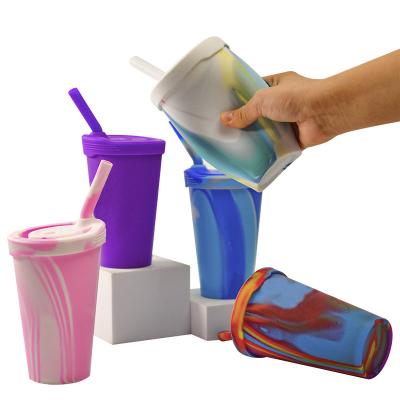 China 16 oz. durable 480 ml shatterproof reusable durable silicone pint glass for sale