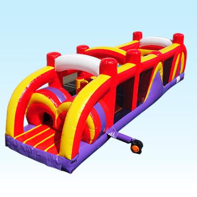 China 0.55mm Plato PVC Tarpaulin PVC Commercial Inflatable Obstacle Course For Kids Customized Cheap Adults Inflatable Water Obstacle Course For Party Business for sale