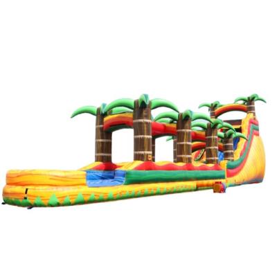 China Commercial PVC Yellow Palm Marble Yellow Palm Waterslide Inflatable Water Slides Adults Slides On Sale for sale