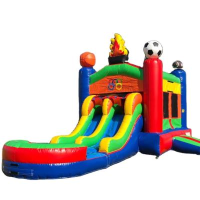 China Hot Selling 0.55mm PVC Tarpaulin Inflatable Sports Bounce House Slide House Bouncy Castle Combo Inflatable Brinca Castillo For Outdoor Kids for sale