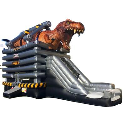 China Commercial Inflatable Bouncer Combo Bouncy Castle PVC Dinosaur T-Rex Inflatable Bounce House With Combo Dry Slide On Sale for sale