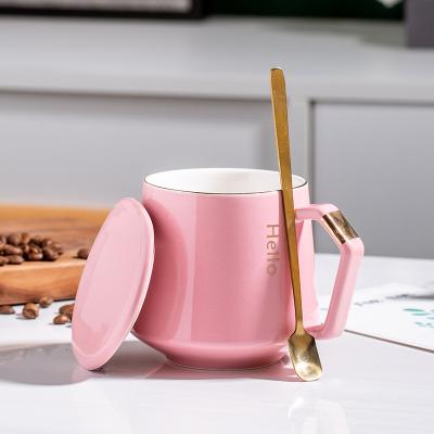 China Aesthetic Taza Para Coffee Tazas Sublimables Coffee Ceramic Thermal Witch Mug Camping Enamel Mug With Silicone Lid for sale