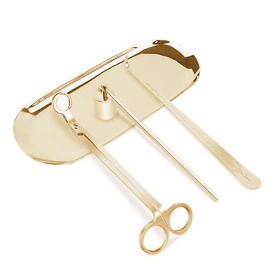 China Durable Rose Gold Snuffer Set Black Metal Cutter Scissors Wick Trimmer Candle for sale