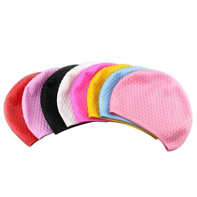 China Custom Silicone Dreadlocks Soft Eco-Friendly Adult Women Waterproof Soft Logo 100% Long Hair Swim Hat For Girls for sale