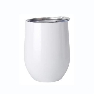 China Sustainable 360ml 12oz Coated White Wine Mugs White Tumbler Sublimation With Lids for sale