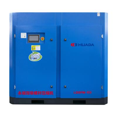 China 45kw 60hp Double Stage Professional Equipment Lubricated Silent Screw Air Compressor for sale