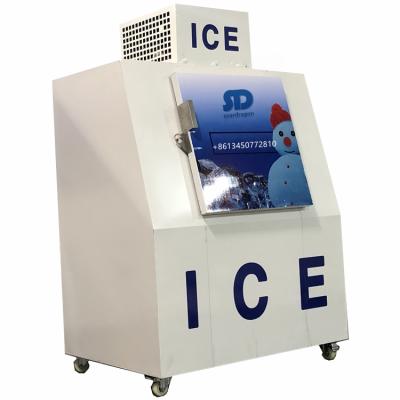 China Single-Temperature Soardragon Fan Forced Cold Wall Bagged Cube Ice Display Storage Freezer Bin For Ice Factory Ice Pack Promotion for sale