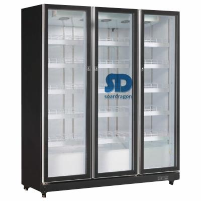 China Single-Temperature Soardragon 1250L Triple Door Beverage Display Refrigeration Commercial Cold Cooler Fridge with +2~+8 Degree for Shops for sale