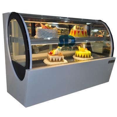 China High Quality Single-temperature Clear Glass Oval Mini 900mm Viewing Surface Cake Display Refrigerator For Dessert Shop for sale