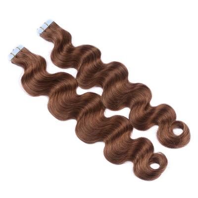 China Body Wave 100 Double Virgin Remy Human Cuticle Aligned Russian Tape Hair Extension for sale