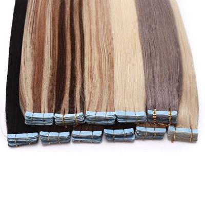 China Virgin Remy European Double Drawn Strong Shiny Tape Hair Human Virgin Extensions In Stock for sale