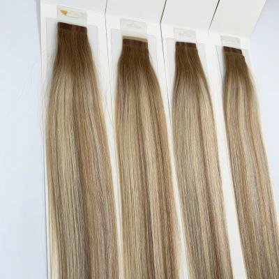 China High Quality Shiny Tape Hair Extensions Russian Tape Hair Extensions 10A for sale