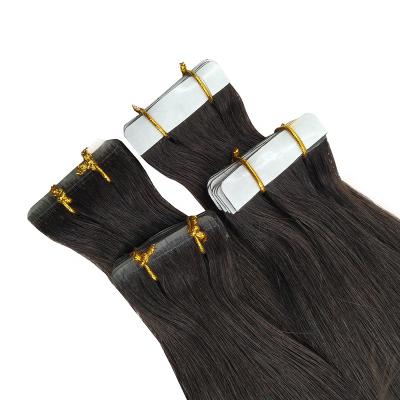 China Shiny Natural Black Virgin Human Double Tapein Tape Injection Hair Pulled Invisible Extensions With Cuticle Aligned for sale