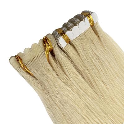 China Russian Virgin Hair Shiny Double Stitched Wave Shape Tape In Hair Extensions With Full Cuticle for sale