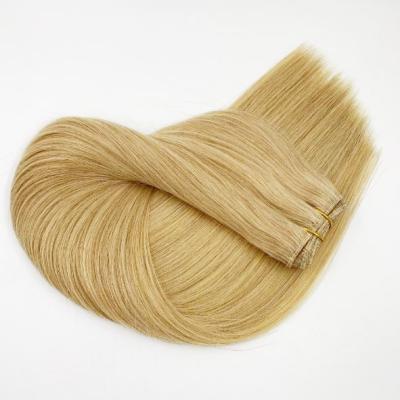 China Shiny Wholesale Cuticle Aligned Raw Indian Hair Weft Extensions Machine Double Hair Weft Extensions for sale