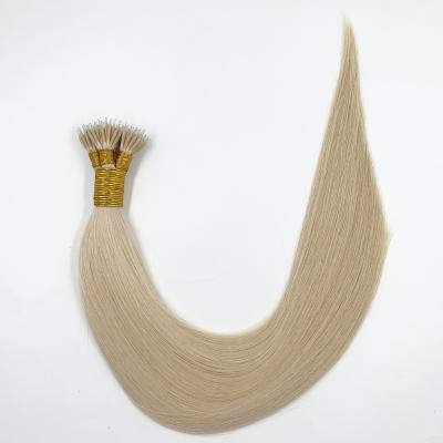 China Long Shiny Nano Human Remy Hair Extensions Double Drawn Thick End Ring Hair Micro Ring Extensions for sale