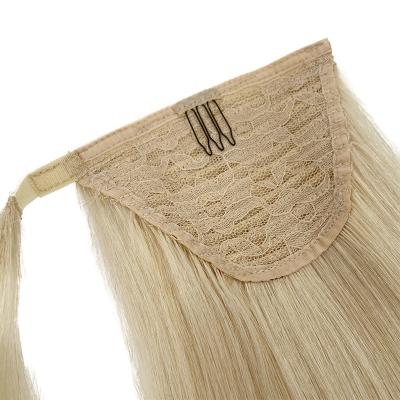 China Shiny Health Wholesale 100% Natural Virgin Remy Human Hair Ponytail Hair Extensions With Cuticle Aligned for sale