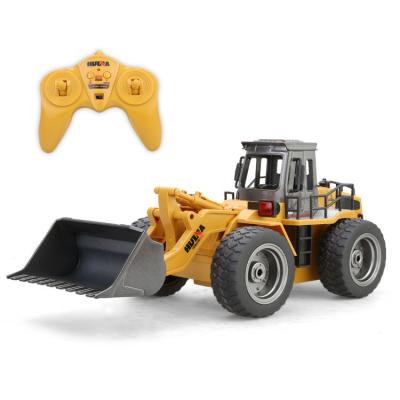 China RC model Coolerstuff toy 1/18 scale 6 channel rc car Huina1520 wheel loader bulldozer building model alloy remote control truck for sale