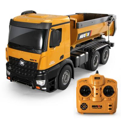 China New HUINA RC Model Toys 1:14 2.4G 10 Channel Remote Control High Quality 1573 Dump Truck Toys For Children for sale