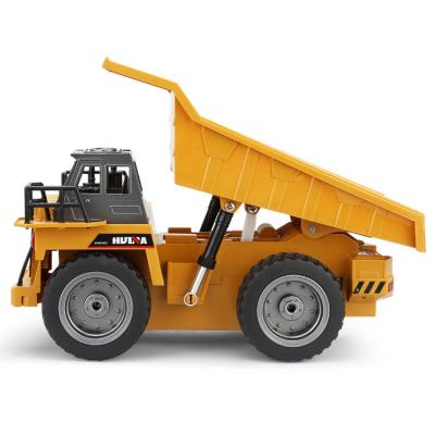 China RC Model HUINA 1:18 2.4GHz 6CH RC Excavator Alloy Tow Dump Truck Remote Control Engineering Car Trailer 1540 for sale