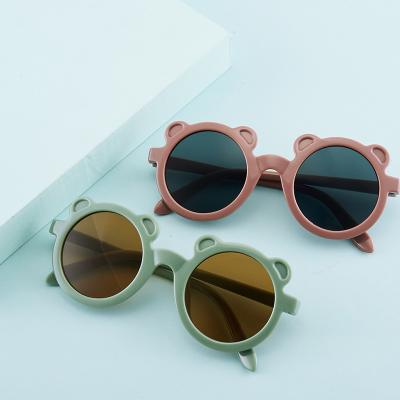 China 2022 High Quality New Children's Sunglasses Cute Girls Boys Glass Shade Photo Kids Sunglasses Baby Cartoon Bear Sunglasses for sale