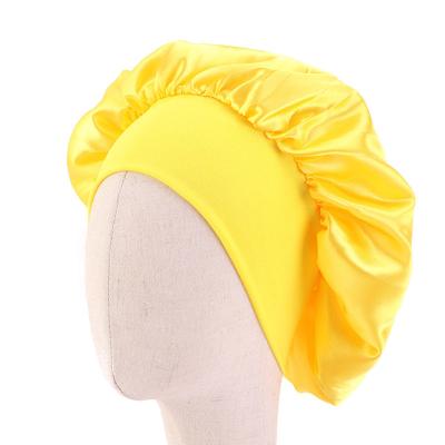 China New Children's Bandana Hat Solid Color Satin Children's Nightcap Toddler Hat Eco-friendly Bandana for sale