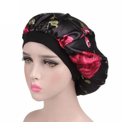 China New Hot Selling Wide Brim Eco-friendly Border Satin Nightcap Chemotherapy Hat Hair Loss Hat for sale