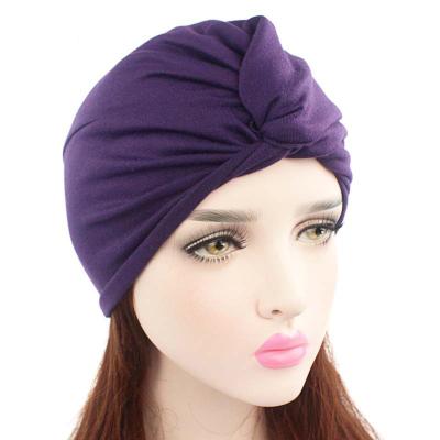 China New European and American popular twist soft head wrap hat skull cap turban cotton cross multifunctional cotton cross hat for sale