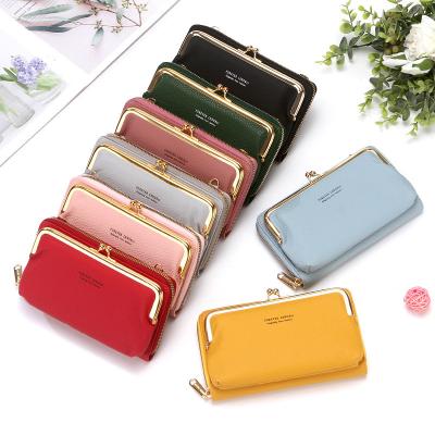 China 2022 new large-capacity waterproof women's single diagonal bag women's wallet long zipper fashion all-match mobile phone bag for sale