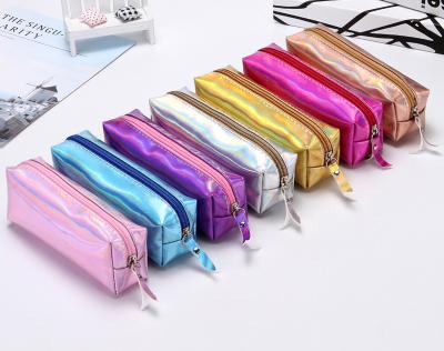 China Fashion makeup storage bag simple cylinder male pencil bag\comfortable Korean version\durable laser pencil case and female students stationery for sale