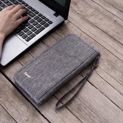 China Multi-function Single Multi-pocket Travel Multi-pocket Document Storage Bag Oxford Cloth Zipper Belt Waterproof Document Bag Multi-Pocket Bag for sale