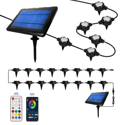 China Outdoor Decoration Light Solar RGB Color Adjustable String Garden Light Led String Lights for sale