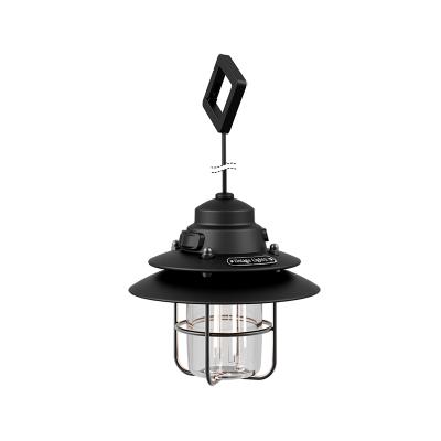 China Residential Outdoor Highlight Kerosene Lantern Black Rechargeable Retro Hanging Shine Led Lighting Tent Camping Chandelier for sale