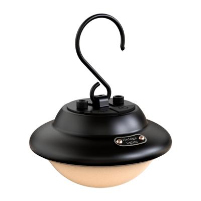 China Garden Black Shell Warm Light Compact And Exquisite Outdoor Rechargeable Tent Camping Light for sale