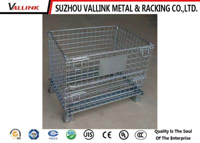 China Galvanized Folding Mesh Storage Containers For Material Handling for sale