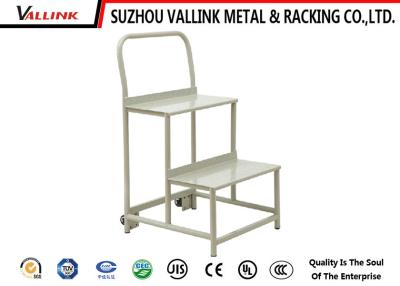 China Mobile 2 Step Stool Ladder With 2 Wheels And Rigid Casters 500 x 450 x 900 mm for sale