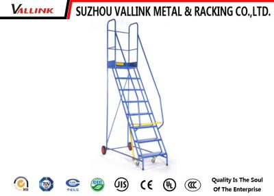 China Durable Metal Mobile Ladder Stand For Order Picking / Work Platform Ladder for sale