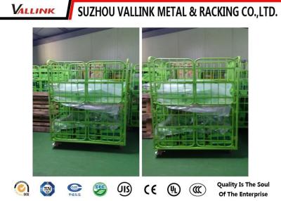 China Powder Coated Green Logistics Trolleys For Warehouse 1100mm*800mm*1700mm for sale