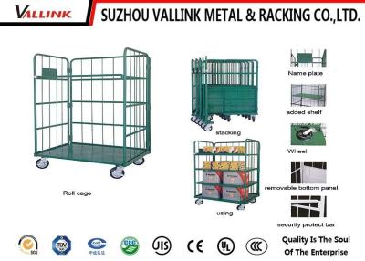 China Professional Collapsible Industrial Steel Cargo Cage Cart  Light Duty for sale