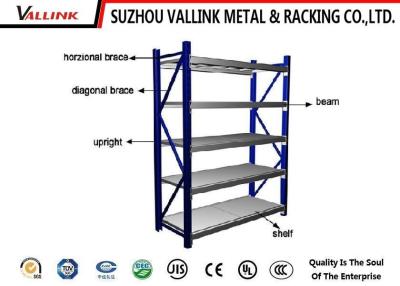 China 4 Layers Adjustable Warehouse Steel Shelving For Factory / Metal Storage Racks for sale