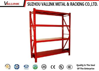 China Detachable Middle Duty Office / Warehouse Steel Shelving Systems Red Powder Coating for sale