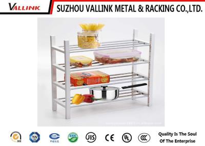 China Detachable 4 Tier White Steel Adjustable Wire Shelving For Home Decoration for sale