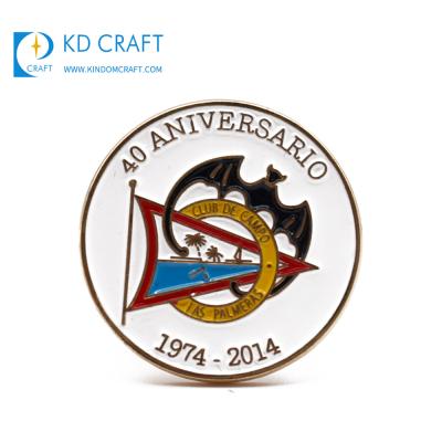 China Custom Metal Enamel Soft Keepsake Lapel Pin Badge Souvenir Gift Supply For 40 Years Anniversary for sale