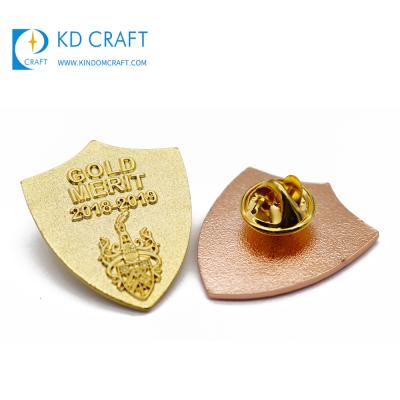 China factory supply high quality 3D custom shaped metal embossed military logo 3d safety pin badge for sale