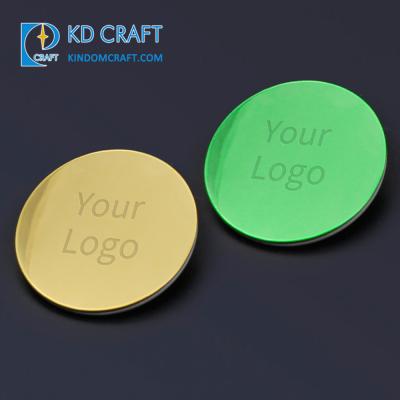 China Wholesale Custom Blank Bulk Magnet Stainless Steel Round Metal 3D Stainless Steel Cheap Name Badge With Engaving Logo for sale