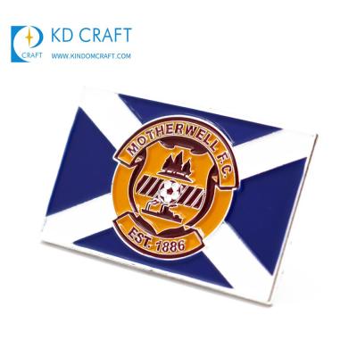 China Wholesale Cheap Custom Metal Soft Enamel Football Sports Club Lapel Pin Badge From China for sale