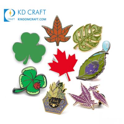 China China Fashion Design Custom Metal Zinc Alloy Green Soft Die Casting Enamel Sheet Lapel Pin For Kids for sale