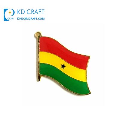 China Cheap Custom OEM ODM Design Metal Epoxy Resin Enamel Ghana Country Flag Ghana Lapel Pin Badge For Sale for sale