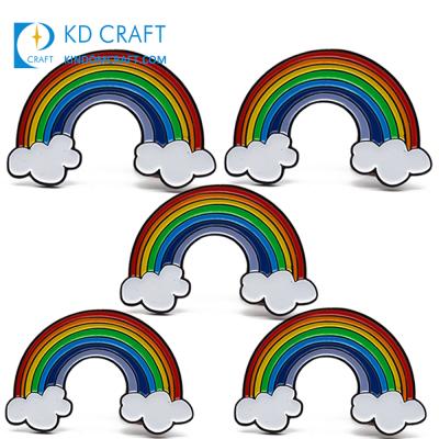 China Japan fashion design custom metal recessed lgbt colorful badge logo enamel rainbow lapel zinc alloy pin for sale