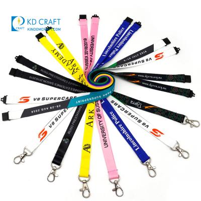 China High Quality Office No Min Order Cheap Custom Personalized Loose Black Silk Screen Printed Lanyard for sale